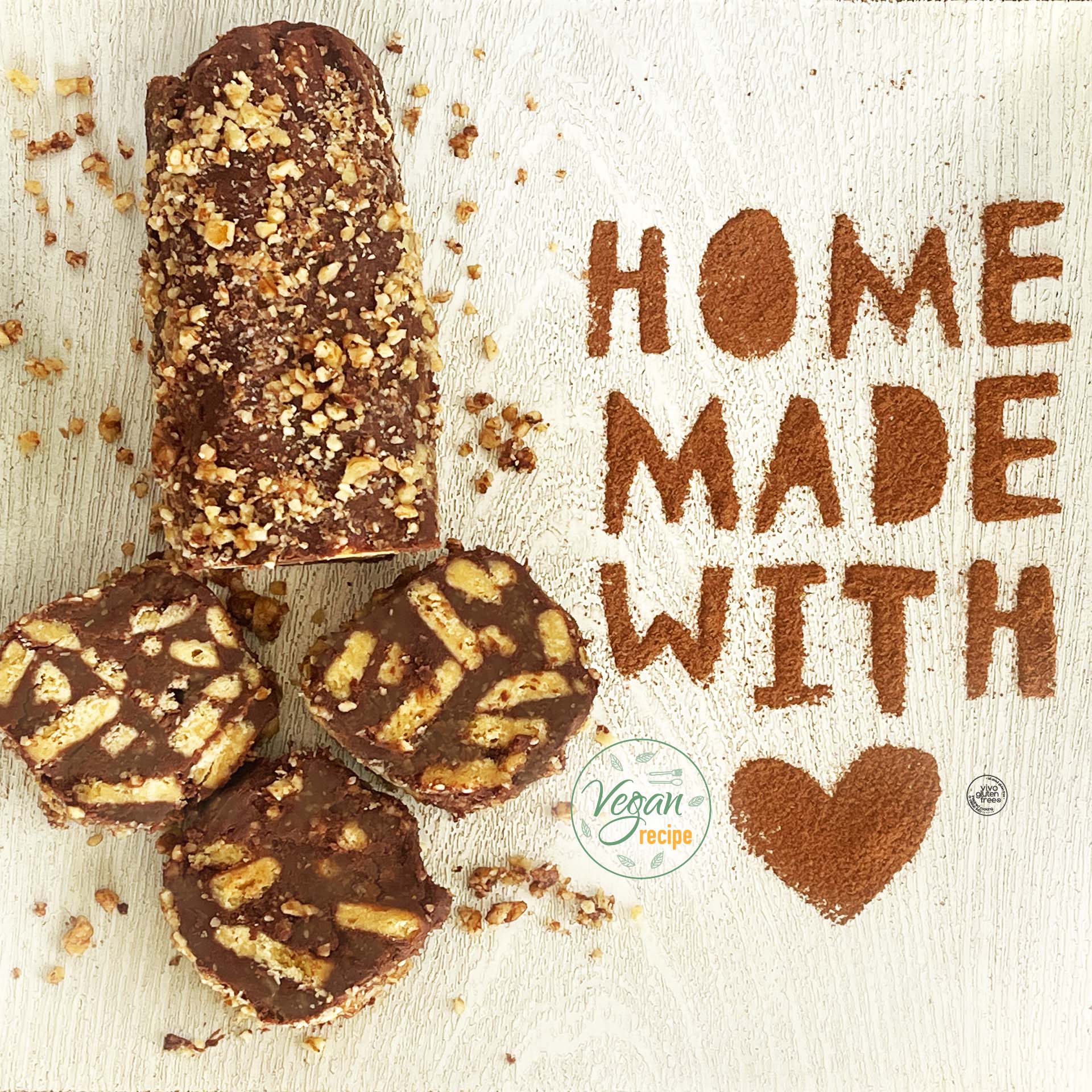 Vegan Gluten Free Chocolate Salami Log Vivo Gluten Free